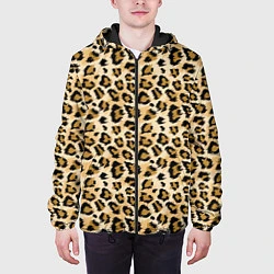 Куртка с капюшоном мужская Пятна Дикого Леопарда, цвет: 3D-черный — фото 2