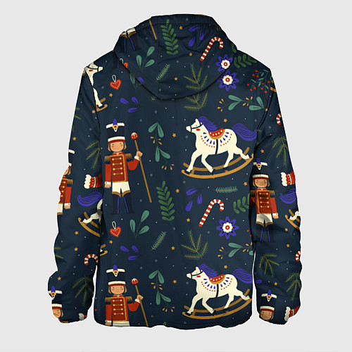 Мужская куртка Щелкунчик паттерн с лошадкой / 3D-Черный – фото 2