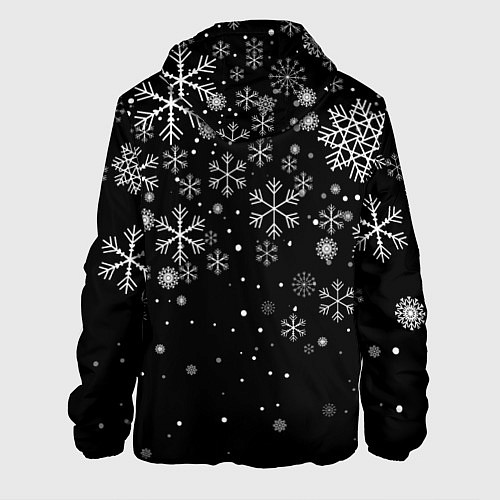 Мужская куртка Снежинки - С Новый год / 3D-Черный – фото 2