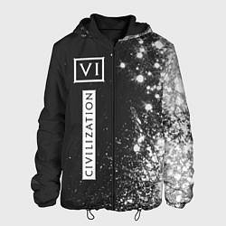 Куртка с капюшоном мужская ЦИВИЛИЗАЦИЯ 6 - Краски Вертикально, цвет: 3D-черный