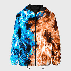 Куртка с капюшоном мужская Огненное пламя, цвет: 3D-черный