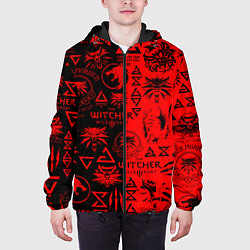 Куртка с капюшоном мужская THE WITCHER LOGOBOMBING BLACK RED, цвет: 3D-черный — фото 2