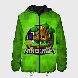 Куртка с капюшоном мужская Minecraft Logo Green, цвет: 3D-черный