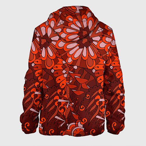 Мужская куртка Красные цветы абстракция / 3D-Черный – фото 2