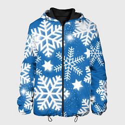 Куртка с капюшоном мужская Снежное небо, цвет: 3D-черный