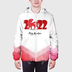Куртка с капюшоном мужская 2022 Год Тигра Happy New Year Новый Год, цвет: 3D-белый — фото 2