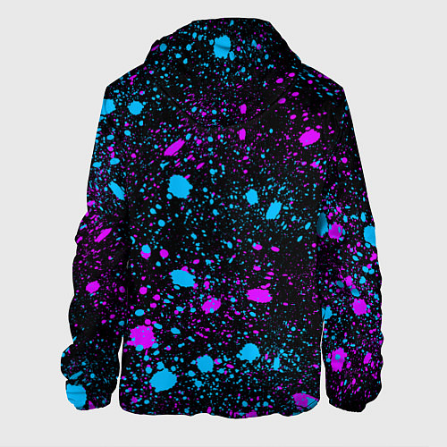 Мужская куртка Брызги неоновые ярких красок / 3D-Черный – фото 2