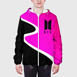 Куртка с капюшоном мужская K-pop БТС Логотип, цвет: 3D-белый — фото 2