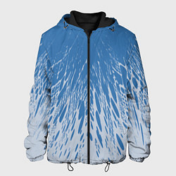 Куртка с капюшоном мужская Коллекция Rays Лучи Голубой и серый Абстракция 650, цвет: 3D-черный