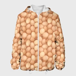 Куртка с капюшоном мужская Куриные Яйца, цвет: 3D-белый