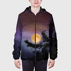 Куртка с капюшоном мужская Night sky with full moon by Apkx, цвет: 3D-черный — фото 2