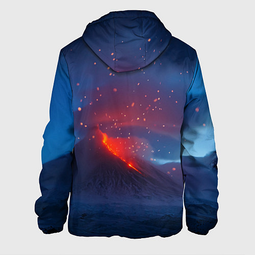 Мужская куртка Извержение вулкана ночью / 3D-Черный – фото 2