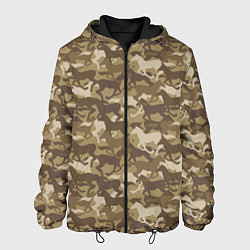 Куртка с капюшоном мужская Бегущие Дикие Лошади, цвет: 3D-черный