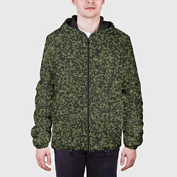Куртка с капюшоном мужская Цифра Флора пиксельный камуфляж, цвет: 3D-черный — фото 2
