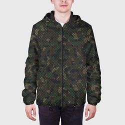 Куртка с капюшоном мужская Камуфляж: лесной, цвет: 3D-черный — фото 2
