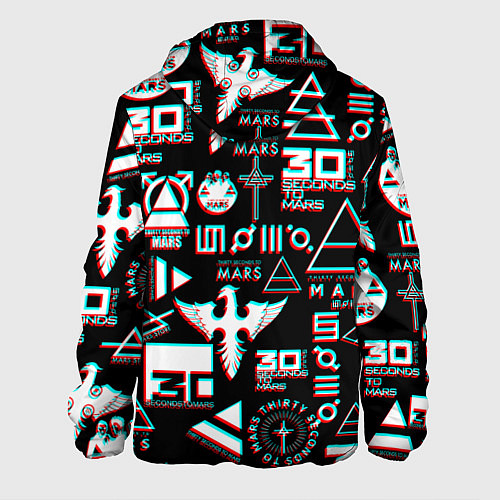 Мужская куртка 30 Seconds to Mars - Glitch / 3D-Черный – фото 2
