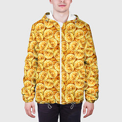 Куртка с капюшоном мужская Золотые Биткоины, цвет: 3D-белый — фото 2