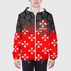 Куртка с капюшоном мужская Umbrella Corporation - Соты, цвет: 3D-белый — фото 2