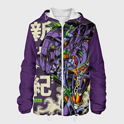 Куртка с капюшоном мужская Evangelion Eva-01, цвет: 3D-белый
