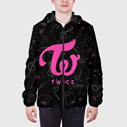 Куртка с капюшоном мужская Twice с музыкальным фоном, цвет: 3D-черный — фото 2