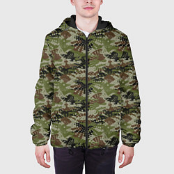 Куртка с капюшоном мужская Абстрактные Брызги камуфляж, цвет: 3D-черный — фото 2