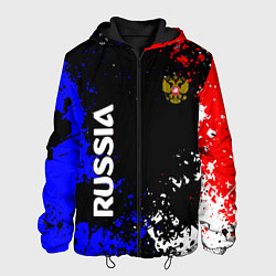 Куртка с капюшоном мужская Russia Брызги красок, цвет: 3D-черный