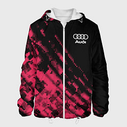 Куртка с капюшоном мужская Audi Текстура, цвет: 3D-белый