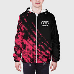 Куртка с капюшоном мужская Audi Текстура, цвет: 3D-белый — фото 2