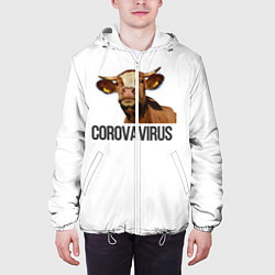 Куртка с капюшоном мужская Corovavirus, цвет: 3D-белый — фото 2