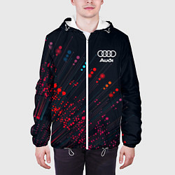 Куртка с капюшоном мужская Audi капли красок, цвет: 3D-белый — фото 2
