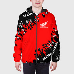 Куртка с капюшоном мужская Honda нарисованный огонь, цвет: 3D-черный — фото 2