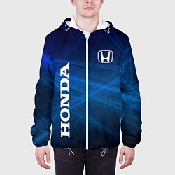 Куртка с капюшоном мужская Honda - Blue, цвет: 3D-белый — фото 2