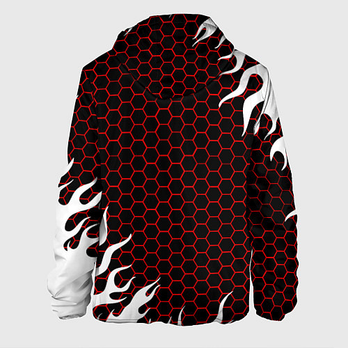 Мужская куртка Tesla соты с огнем / 3D-Черный – фото 2