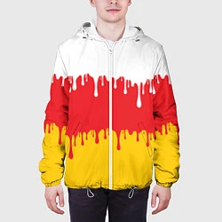 Куртка с капюшоном мужская Северная Осетия Алания потёки, цвет: 3D-белый — фото 2