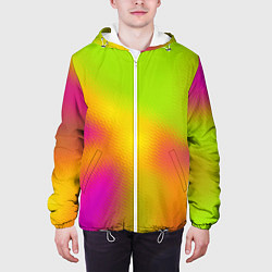 Куртка с капюшоном мужская Голография в узоре, цвет: 3D-белый — фото 2