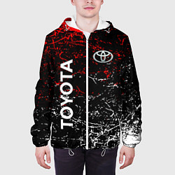 Куртка с капюшоном мужская Toyota брызги, цвет: 3D-белый — фото 2