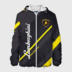 Куртка с капюшоном мужская Lamborghini - Sport Geometry, цвет: 3D-белый