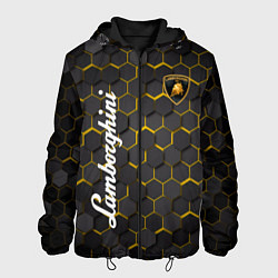 Куртка с капюшоном мужская Lamborghini - Золотые соты, цвет: 3D-черный