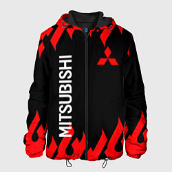 Куртка с капюшоном мужская Mitsubish: Нарисованный огонь, цвет: 3D-черный