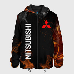 Куртка с капюшоном мужская Mitsubishi огонь из листьев, цвет: 3D-черный