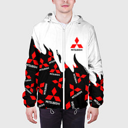 Куртка с капюшоном мужская Mitsubishi - Fire Pattern, цвет: 3D-белый — фото 2