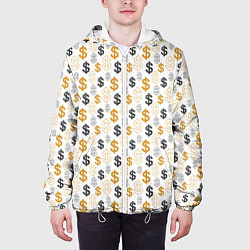 Куртка с капюшоном мужская Денежные Знаки Доллара, цвет: 3D-белый — фото 2