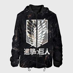 Куртка с капюшоном мужская Атака Титанов Логотип Свечение, цвет: 3D-черный