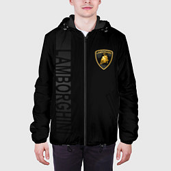 Куртка с капюшоном мужская Lamborghini боковая полоса, цвет: 3D-черный — фото 2