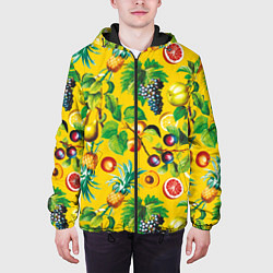 Куртка с капюшоном мужская Лето Фрукты, цвет: 3D-черный — фото 2
