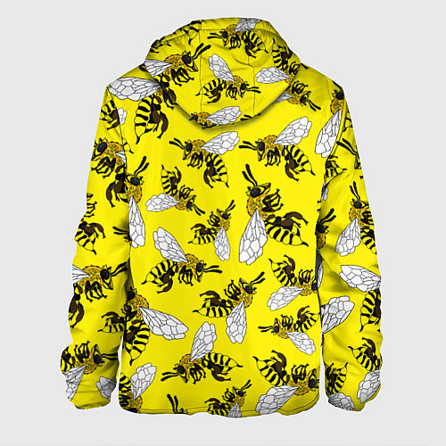 Мужская куртка Пчелы на желтом / 3D-Черный – фото 2