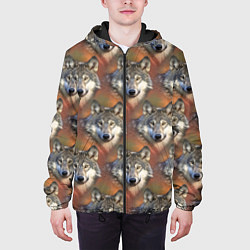 Куртка с капюшоном мужская Волки Wolfs паттерн, цвет: 3D-черный — фото 2