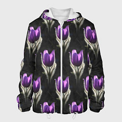 Мужская куртка Фиолетовые цветы - паттерн
