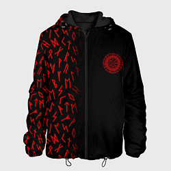 Куртка с капюшоном мужская Вегвизир Half runes pattern, цвет: 3D-черный