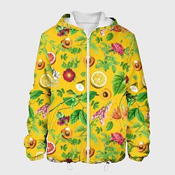 Куртка с капюшоном мужская Фрукты, лето, цвет: 3D-белый